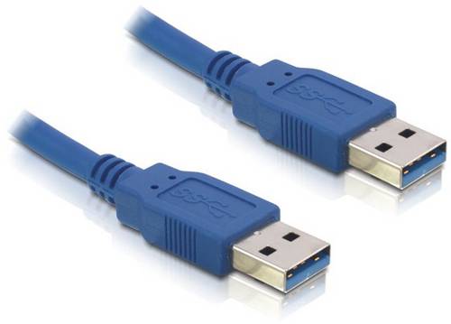 Delock USB-Kabel USB 3.0 USB-A Stecker, USB-A Stecker 0.50m Blau 83121