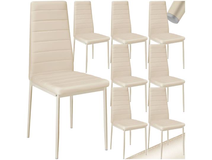 Esszimmerstühle Kunstleder - beige, 8er Set