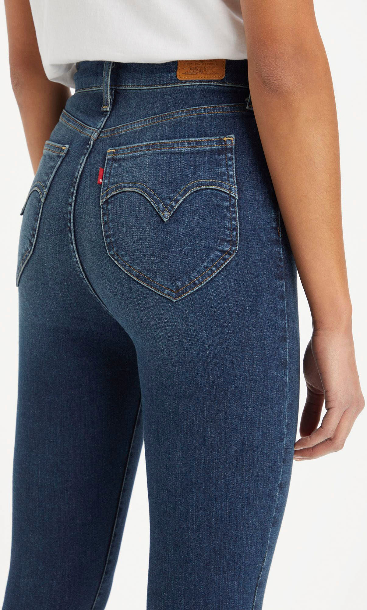 Skinny-fit-Jeans LEVI'S "Retro High Skinny", Damen, Gr. 30, Länge 30, blau (valuable time), Denim/Jeans, Obermaterial: 85% Baumwolle, 7% Lyocell, 6% Elastomultiester, 2% Elasthan, skinny fit, Jeans Skinny-fit-Jeans