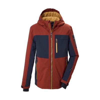 Skijacke KILLTEC "KSW 79 MN SKI JCKT", Herren, Gr. L, braun (kastanie), Obermaterial: 100% Polyester.Futter: 100% Polyamid.Füllung: 100% Polyester, Jacken Skijacke, Skijacke: wasserdicht, atmungsaktiv, Colourblock-Design