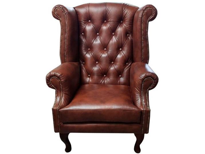 Xlmoebel Ohrensessel Loungesessel Chesterfield in Braun aus Leder (1-St., Ohrensessel), Hergestellt in Europa