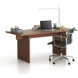 Büroschreibtisch SOLID Single, 180x80 cm, Nussbaum