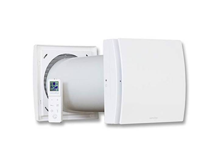 Aerauliqa 004388 Quantum Next 100 Unité de VMC Décentralisée à Flux Alternatif avec Récupération de Chaleur Super Silencieuse avec Télécommande Multifonction\, Blanc Diamètre 100 mm