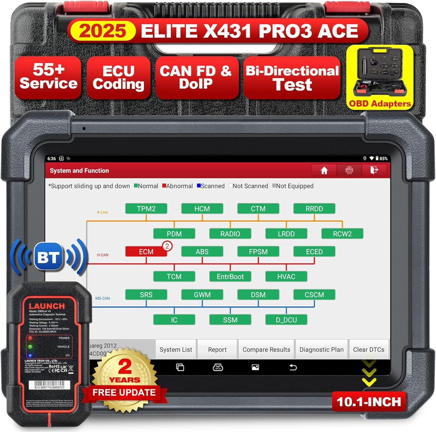 Selius Professionele OBD2 Diagnosetool met 10,1 Inch Scherm, Autoscanner met OEM Topologie en Online Codering