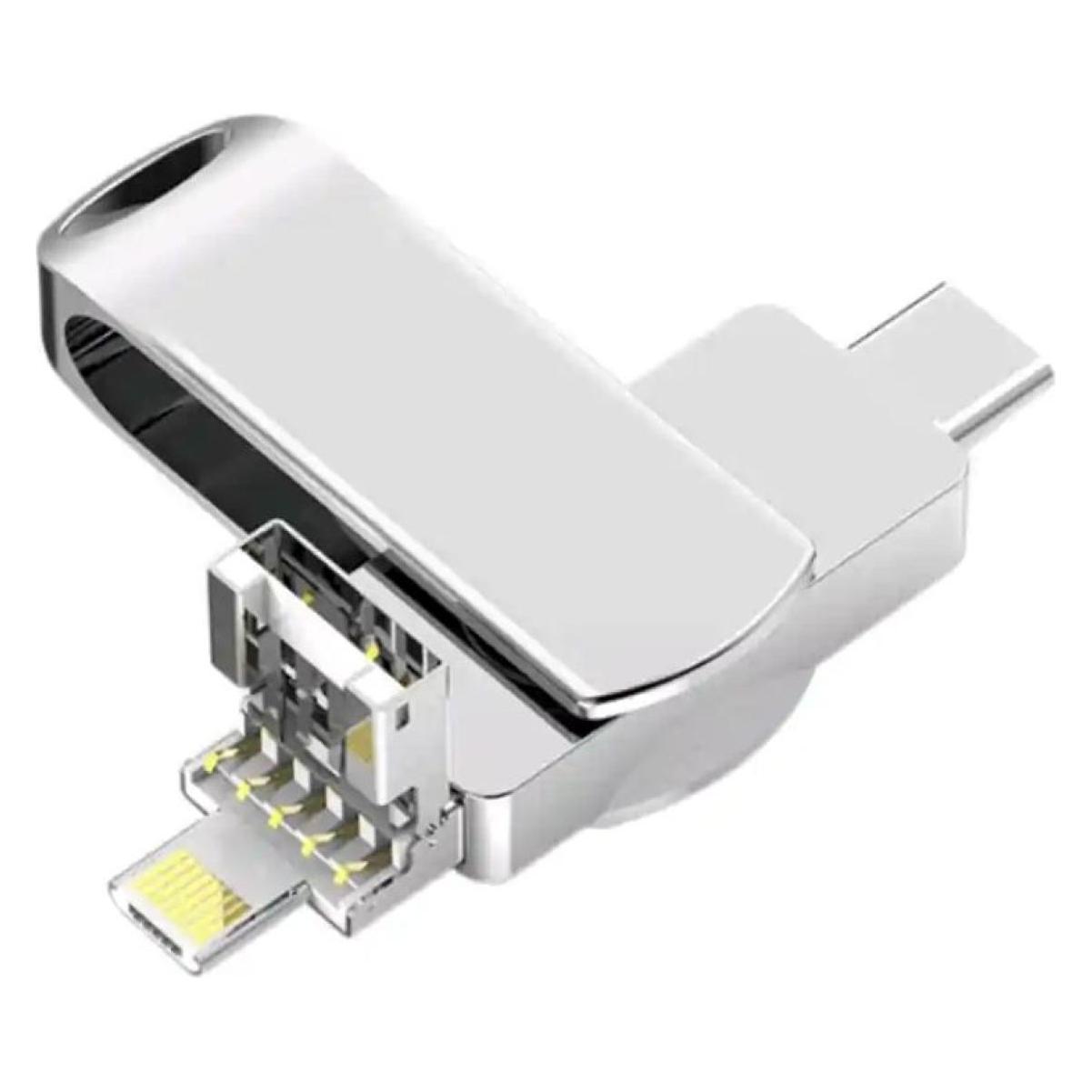 PowerGuard iFlashDrive 4in1 USB-C Lightning MicroUSB 64GB USB 3.0 OTG Adapter (Lightning, USB-A, Lightning, USB-C) (00035081)