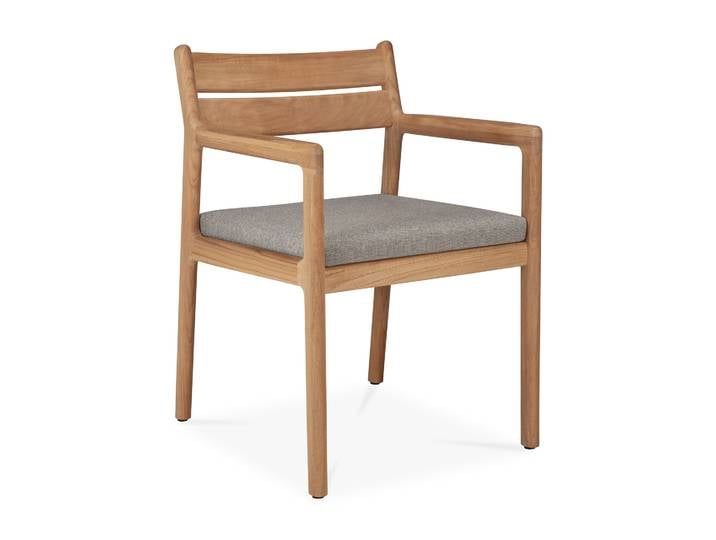 Ethnicraft Jack Outdoor-Armlehnenstuhl mit Stoffbezug Teak