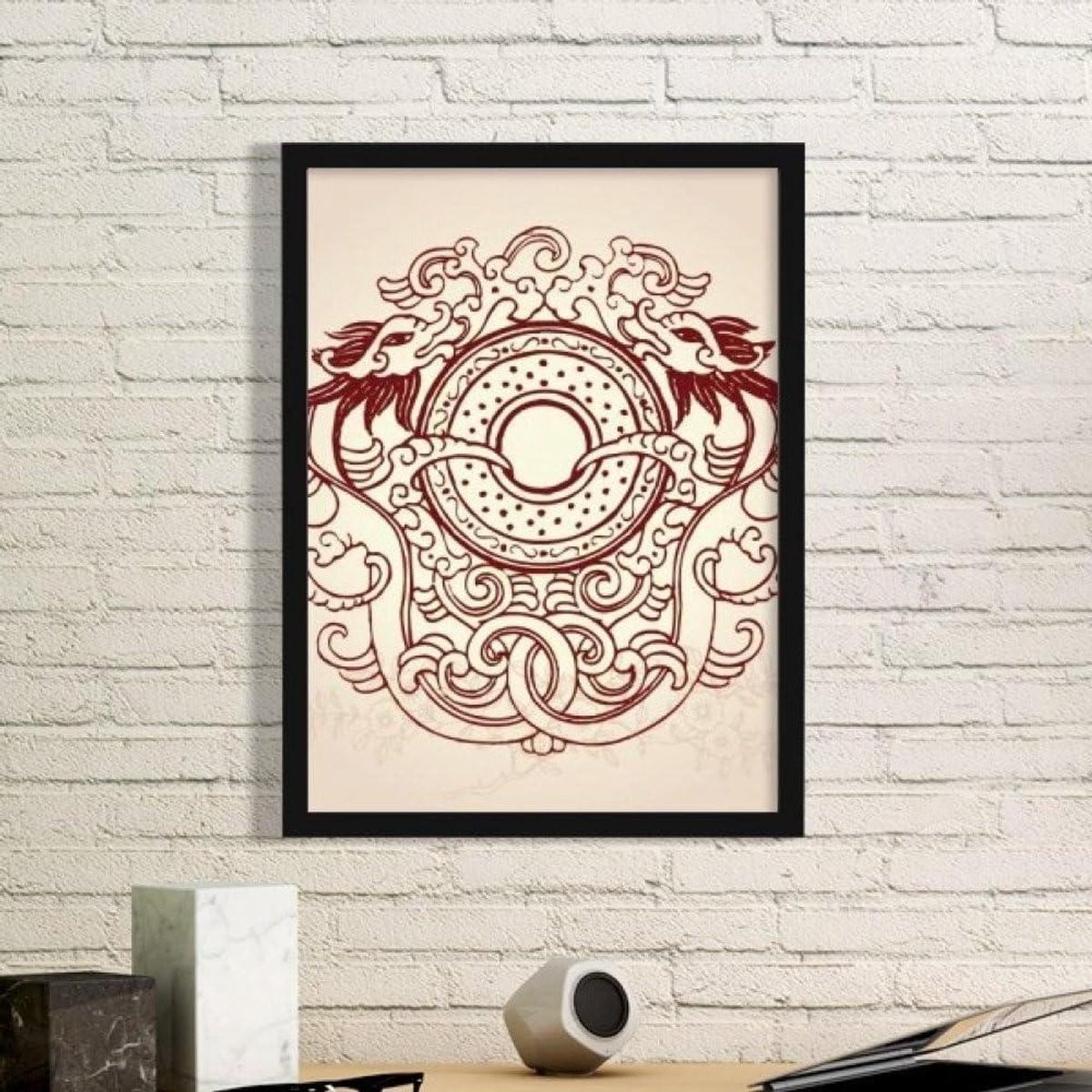 Wanddecoratie Print Schilderij Poster met Houten Lijst - Zwart - 24 x 32,8 cm