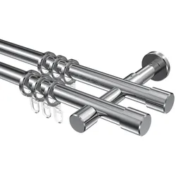 GARDINENSTANGE Prestige Santo 200 cm, 2-läufig, 20 mm Ø Chrom