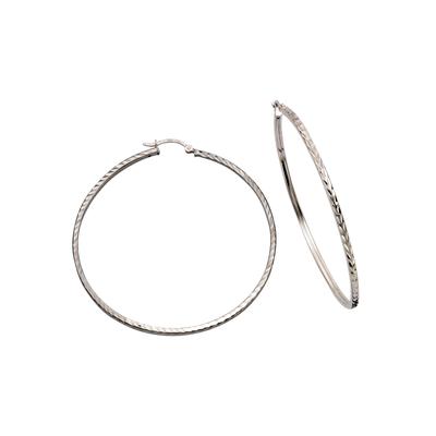 Paar Creolen FIRETTI "Schmuck Geschenk Silber 925 glänzendes Design diamantiert" Gr. 60, silber (silberfarben), Ohrringe, Damen, 60, Silber 925 (Sterlingsilber)