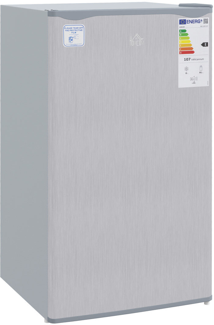 HOMCOM 91L Freestanding Under Counter Fridge with Chiller Box Grey 84cm H X 47.5cm W X 44.2cm D
