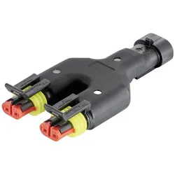 Kalitec SuperSeal 2 polig Y- Verteiler 1,5 mm I Kfz Stecker 2-Wege I wasserdicht staubdicht IP69K I, Elektronikkabel + Stecker