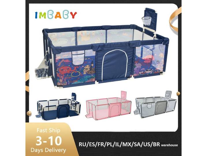 IMBABY-Parc de basket-ball pour enfants, clôture de terrain de jeu pour bébé, piscine sèche pour bébé, bar de sécurité pour enfant, nouveau