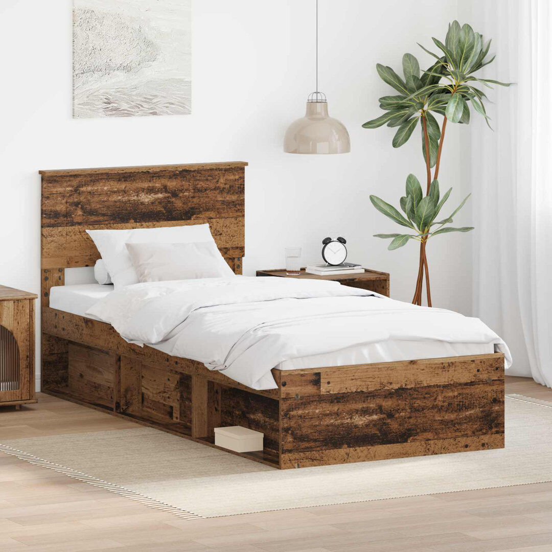17 Stories Bed Old Wood Single (3')