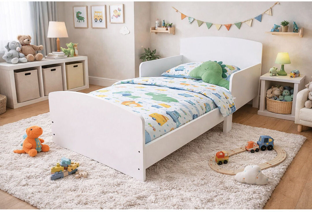 Isabelle & Max Cot Bed / Toddler (70 X 140cm) Toddler Beds Bed Frame White