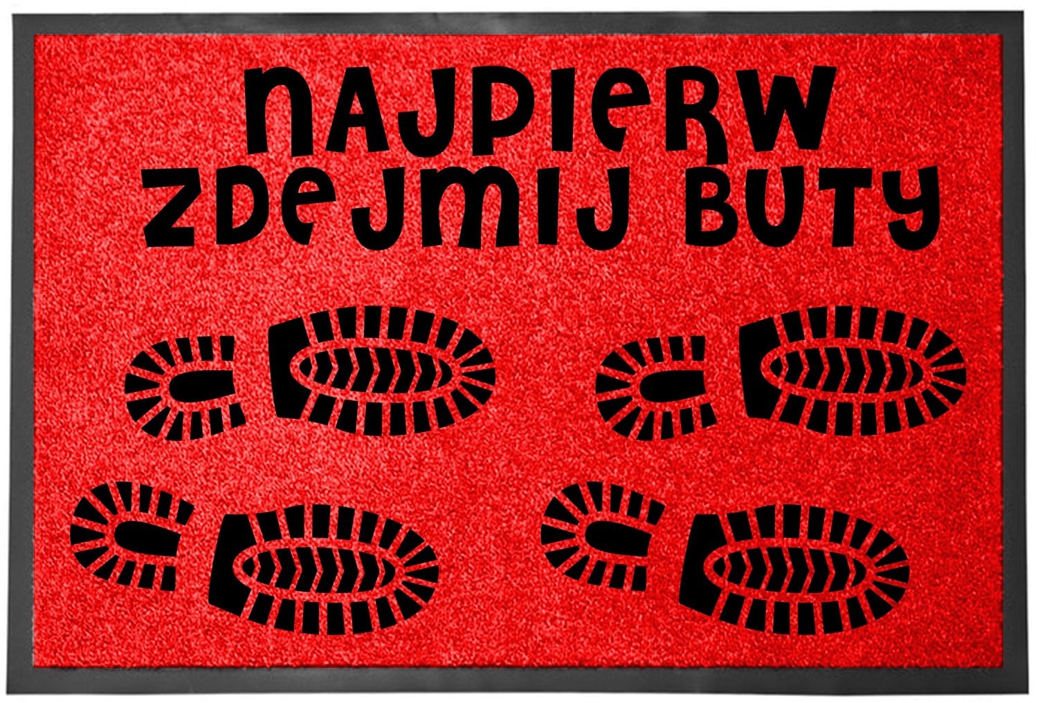 TabPrint Grappige rode deurmat Zet je schoenen uit