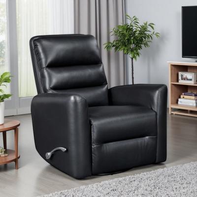 VIVIADORE Faux Leather Swivel Glider Recliner with 360° Rotation, Gentle Gliding Motion, Pull-Handle Reclining, Pocket Coil Seat