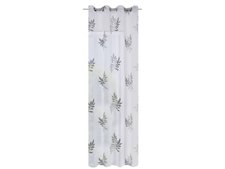 Home fashion Ösenschal Druck Blätter, Polyester, Grau, 245 x 140 cm