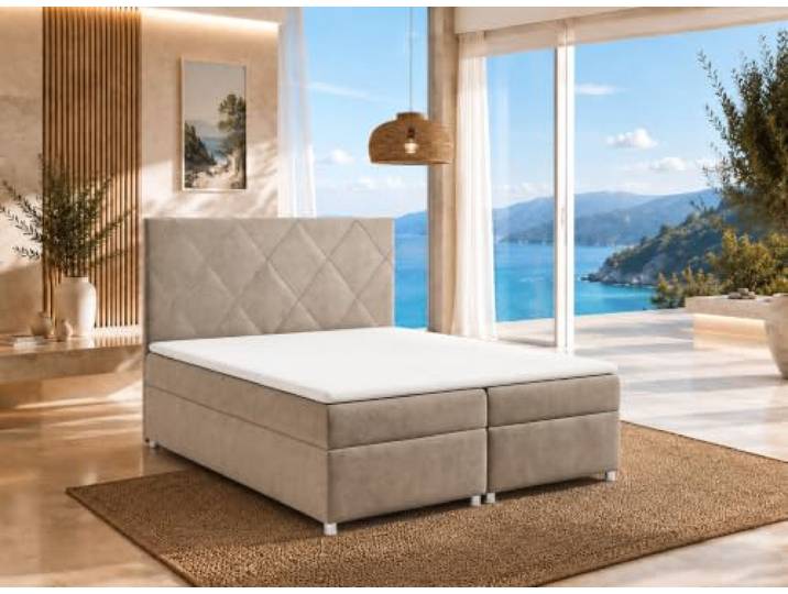 Best For Home Trinity K-7 Boxspringbett 140x200 mit Matratze und Stauraum