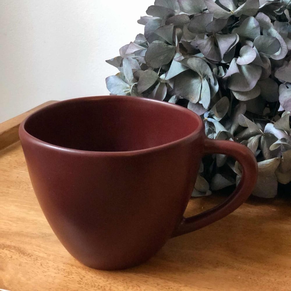 Decoclico Set de 4 tazas de cerámica roja terracota