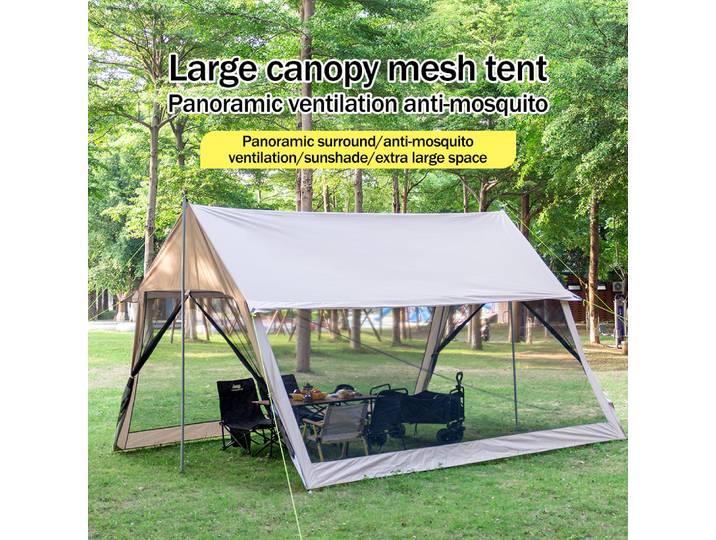 210D extérieur 6-10p famille camping anti-moustique grand auvent Portable tente pliante protection solaire étanche parc de plage