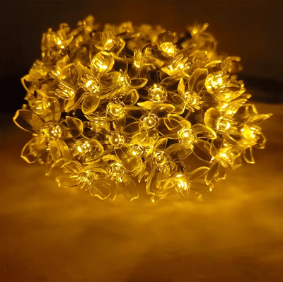 Inspire Curations 10M 100 LED Solar Cherry Blossom String Lights warm 10m 100leds