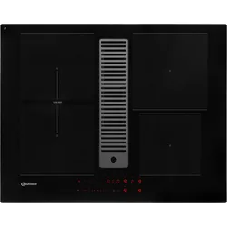 BAUKNECHT Kochfeld mit Dunstabzug "BVH 2065B F KIT", Energieeffizienz: A (A+++-D), schwarz, B:65cm H:32cm T:51,5cm, Kochfelder, inkl. komplettem Installations-Zubehör für Kanalführung