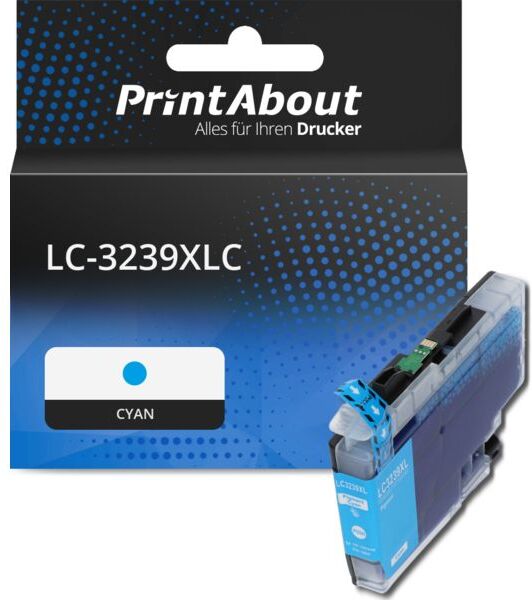PrintAbout Druckerpatrone kompatibel mit Brother LC-3239XLC - Cyan - Hohe Kapazität