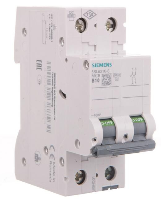 Siemens LS-schakelaar 2-polig B10 6kA IP20