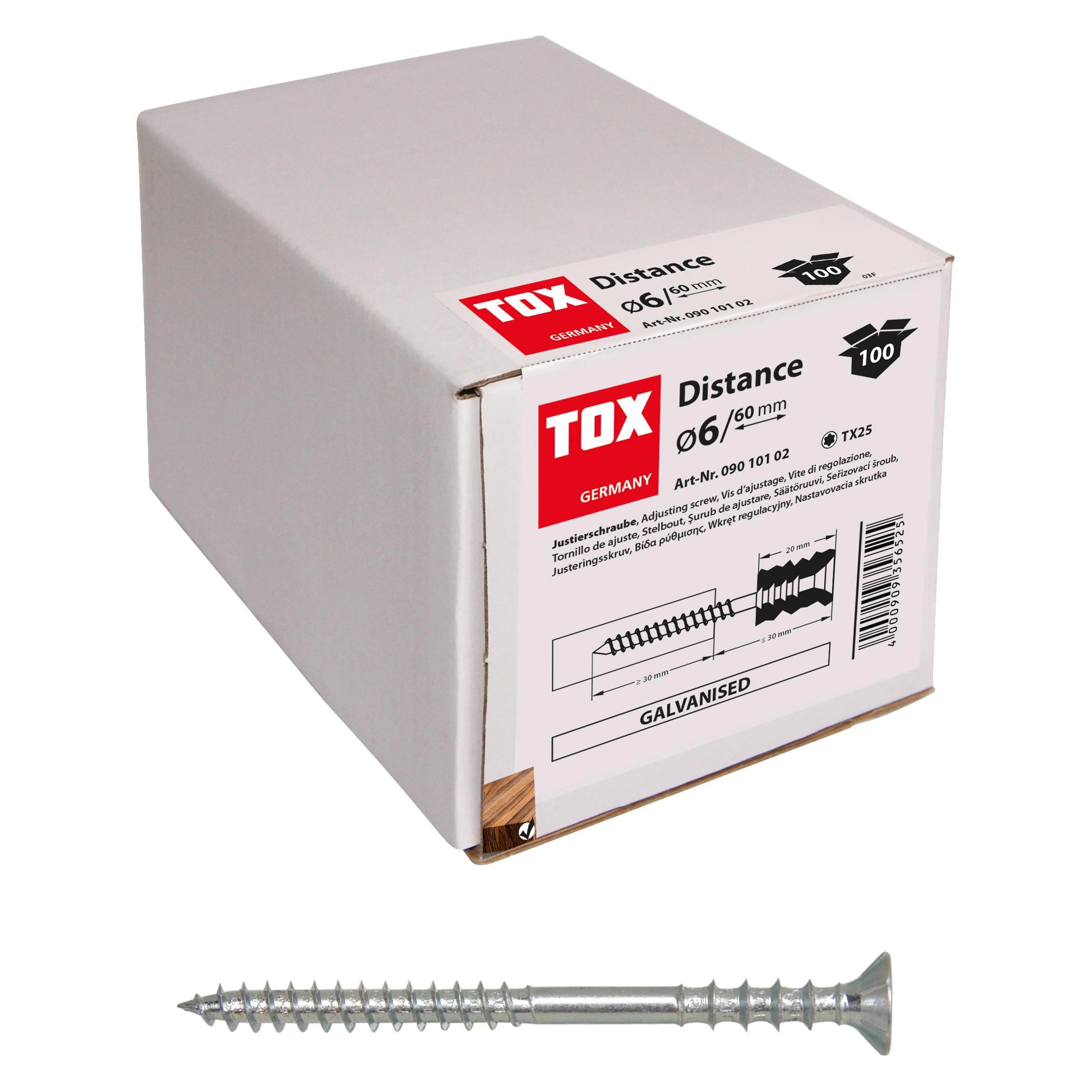 Tox Justierschraube Distance 6x80 mm (100 Stk.) (09010104)