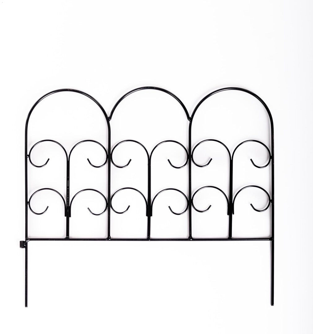 Garden Gear 41 cm H x 46 cm W Steel Border Fencing Black x3