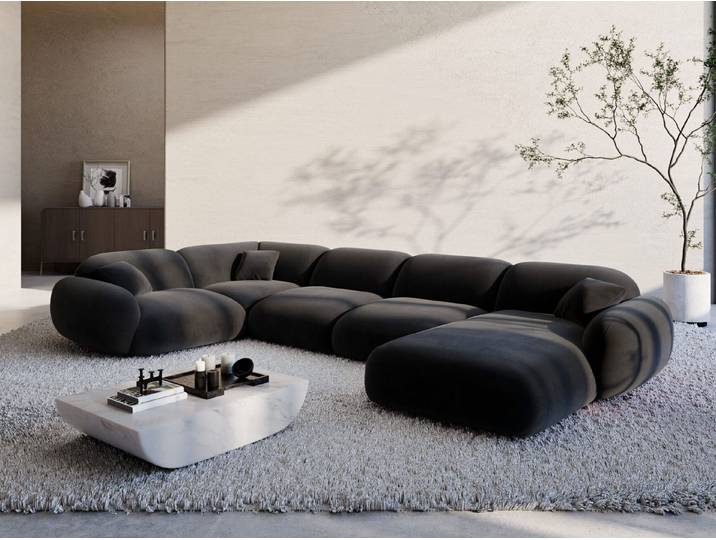 Sofa Dreams Wohnlandschaft XL Stoff Wohnlandschaft Alcazar U-Form, Wohnlandschaft, U-Form, Moderne Wohnlandschaft in U-Form, 2 Zierkissen inklusive