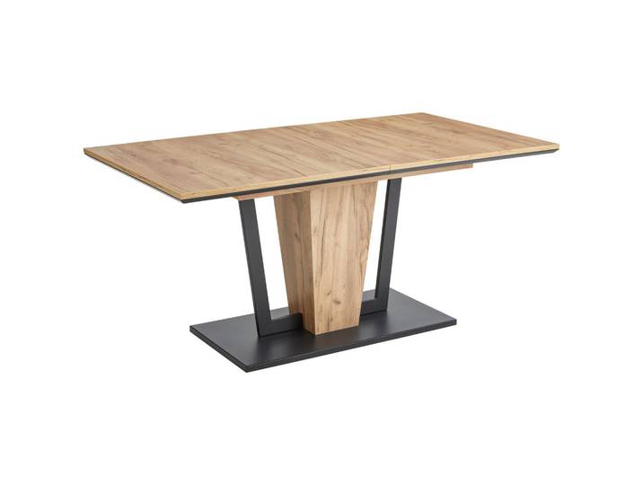 Valdera Esstisch, Eiche, rechteckig, eckig, Säule, Bodenplatte, 90x76x160-200 cm, ausziehbar, in verschiedenen Größen erhältlich, Esszimmer, Tische, Esstische, Esstische ausziehbar