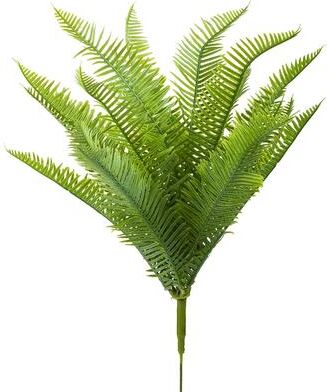 "Enova Home 14"" Artificial Fern Bush Faux Plant Set of 2 Indoor & Outdoor Home Office Decoration - Green"
