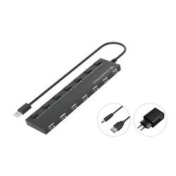 Conceptronic HUBBIES08BP USB-Hub 7 Port USB-A USB 2.0 480 MBit/s Schwarz HUBBIES08BP