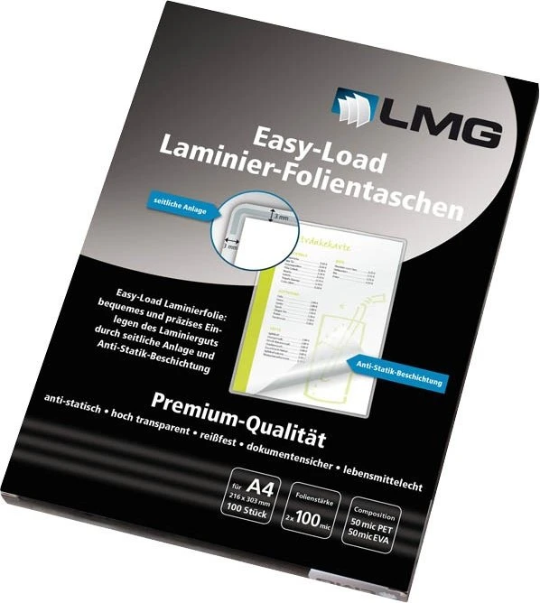 LMG 100 Easy Load Laminierfolien glänzend für A4 100 micron