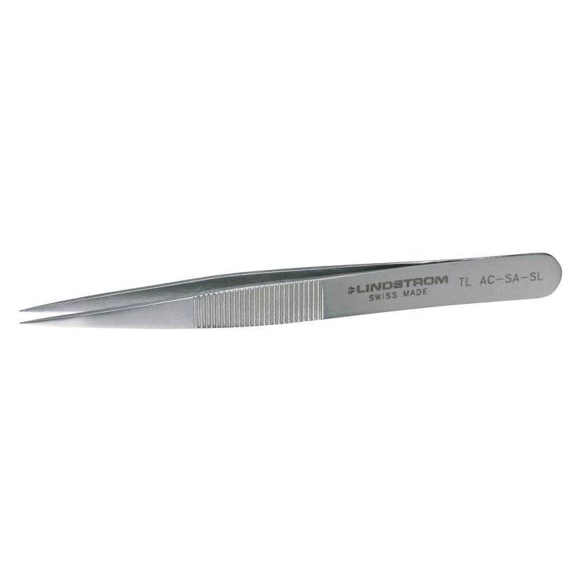 Bahco Hochpräzisionspinzette aus Edelstahl Typ AC mit gezahnten Griffen und starken Spitzen, 110 mm (TL AC-SA SL)