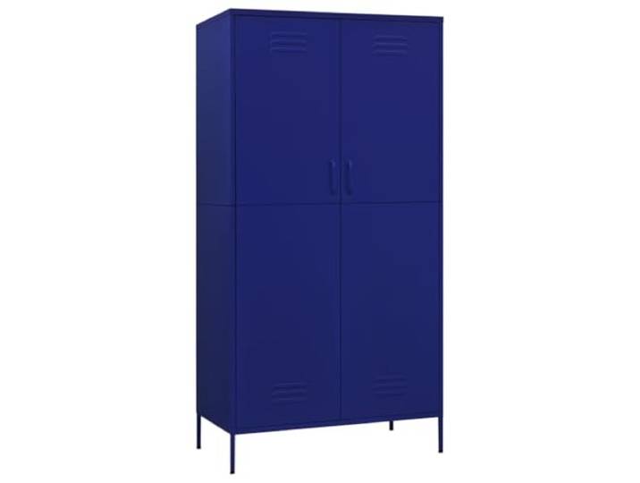 HBBMGYD Kleiderschrank, Marineblau, 90 x 50 x 180 cm, Stahl, mit 4 Kleiderschrank, geräumiges Fach, Aufbewahrung gefalteter Kleidung, Pullover, Jeans, Hüte, Handtaschen