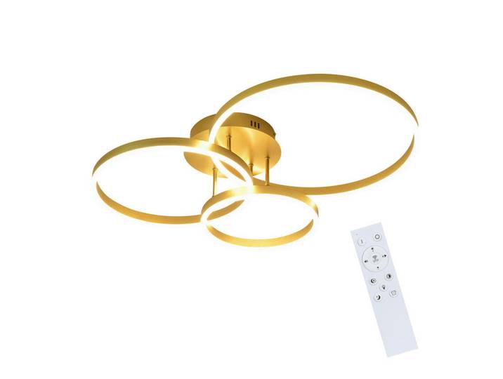 Nettlife Led-Deckenleuchte Macchia 58/82/24cm, Goldfarben, Metall, LED integrated, 58x24x82 cm, Lampen & Leuchten, Innenbeleuchtung, Deckenleuchten, Deckenleuchten