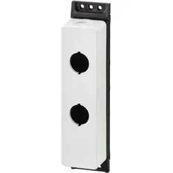 Eaton 197639 Aufbaugehäuse, RAL 7035, individuell beschriftbar mit Pushbutton Konfigurator, Einbaustellen: 2, Leitungseinführung: rückseitig: 1 x