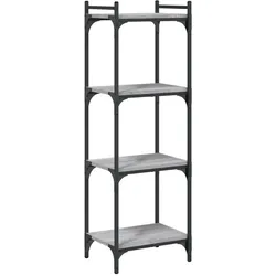 vidaXL Bücherregal 4 Böden Grau Sonoma 40x30x120 cm Holzwerkstoff