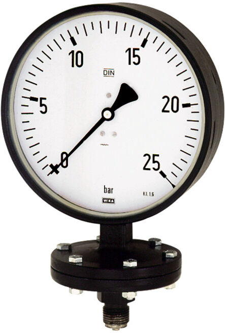 Riegler Manomètre à membrane, robuste, G 1/2 radial bas, 0-25,0 bar, Ø 100 (PL 1918)