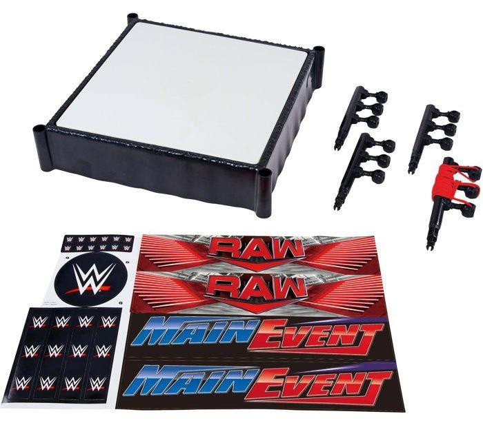 Mattel WWE Main Event ring met Pro-Tension touwen en officiële labels