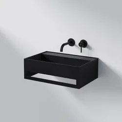 Steinberg Serie 443 Wandwaschtisch, Schwarz matt 443 7261 S