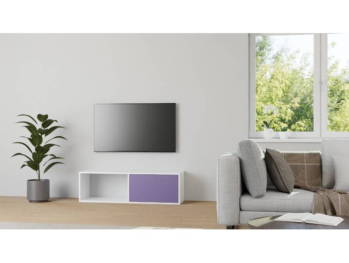 Niedriges Schallplattensideboard MDF Lackiert Perl­violett