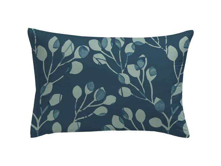 Kissenbezug Eugen Blau Blumenmuster Baumwolle B 65 T 100 cm