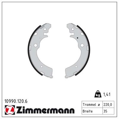 ZIMMERMANN Bremsbackensatz 109901206 Hinterachse für HONDA Suzuki