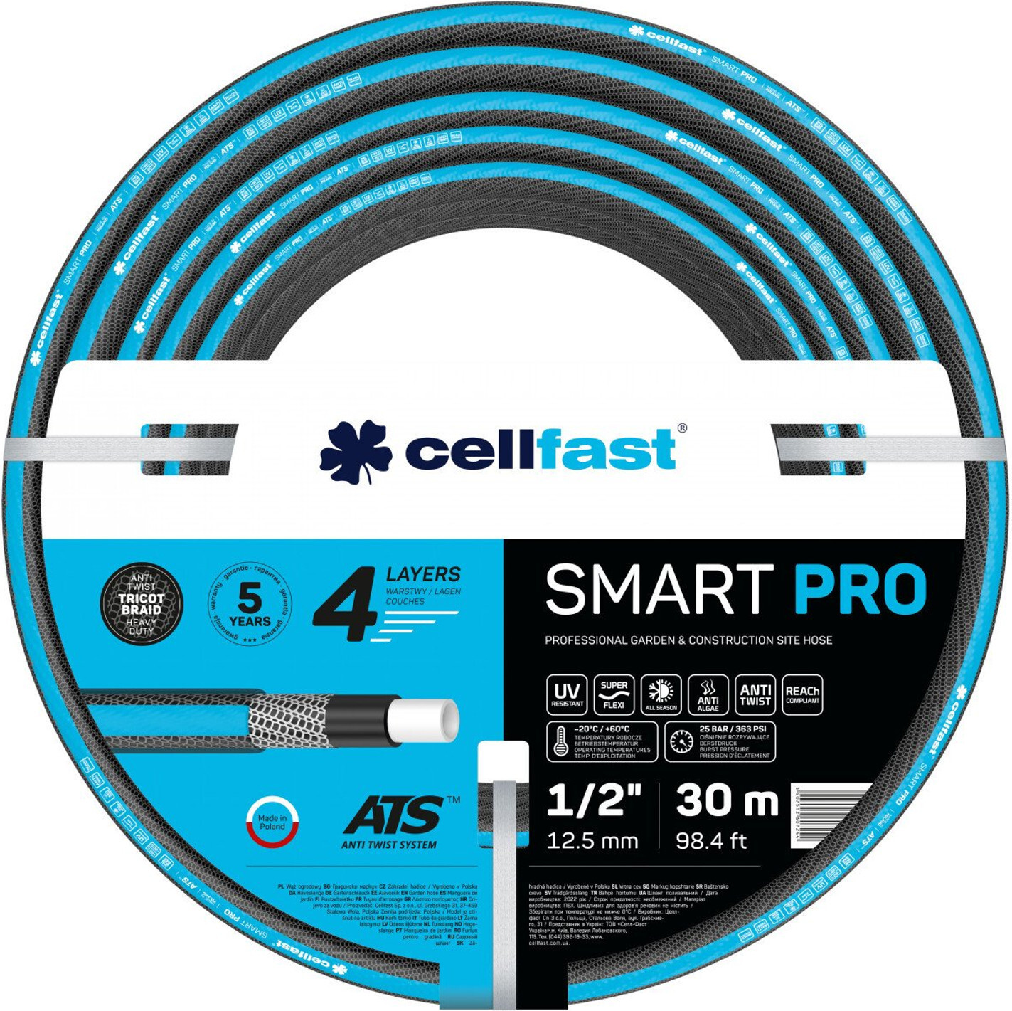 Cellfast Smart Pro ATS Tuinslang, 1/2 inch, 30 meter, C 13-401
