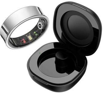 Uplift Essentials Smart Health Ring With Charging Case And Waterproof Design For IOS And Android 13 silver