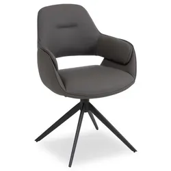 2er-Set [de]sign & more Stuhl Thum Leder Grau