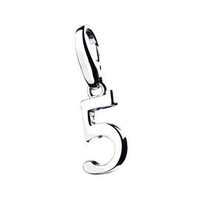 Charm-Einhänger "Zahl 5, Silber 925", silber, GIORGIO MARTELLO MILANO, Charms, Damen
